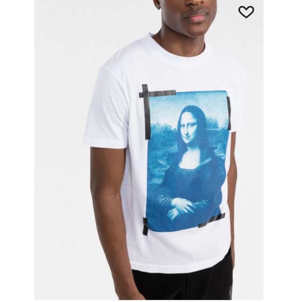 Off White Mona Lisa black caution arrows tape t shirt S